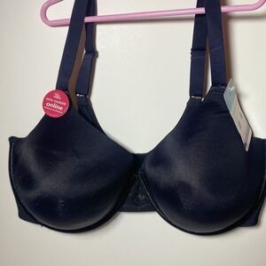 RADIANT by Vanity Fair Bra 40DDD Black Smooth Support Underwire Full Figure New